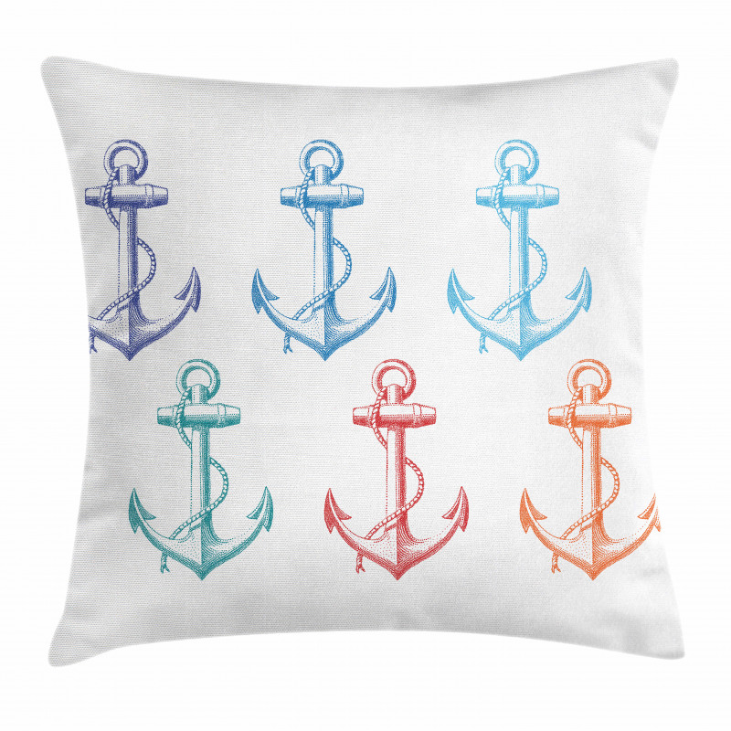 Colorful Anchor Marine Pillow Cover