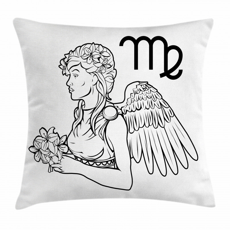 Angel with Bouquet Pillow Cover