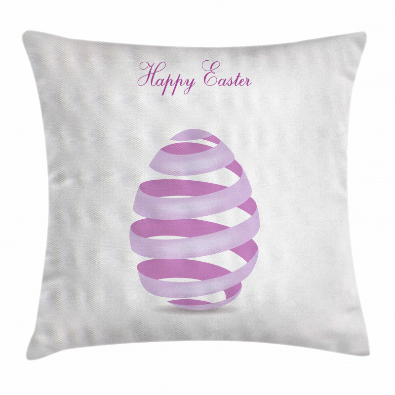 Ornate Ribbon Egg Shape Pillow Cover