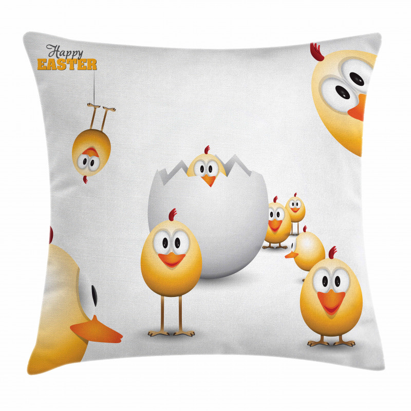 Chicks Funny Cartoon Pillow Cover
