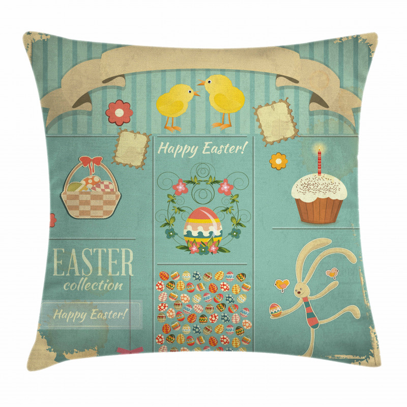 Eggs Cupcake and Basket Pillow Cover