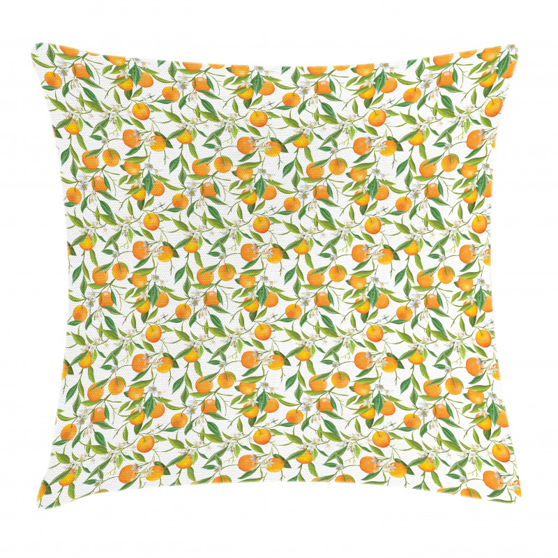 Orange Branch Pillow Cover