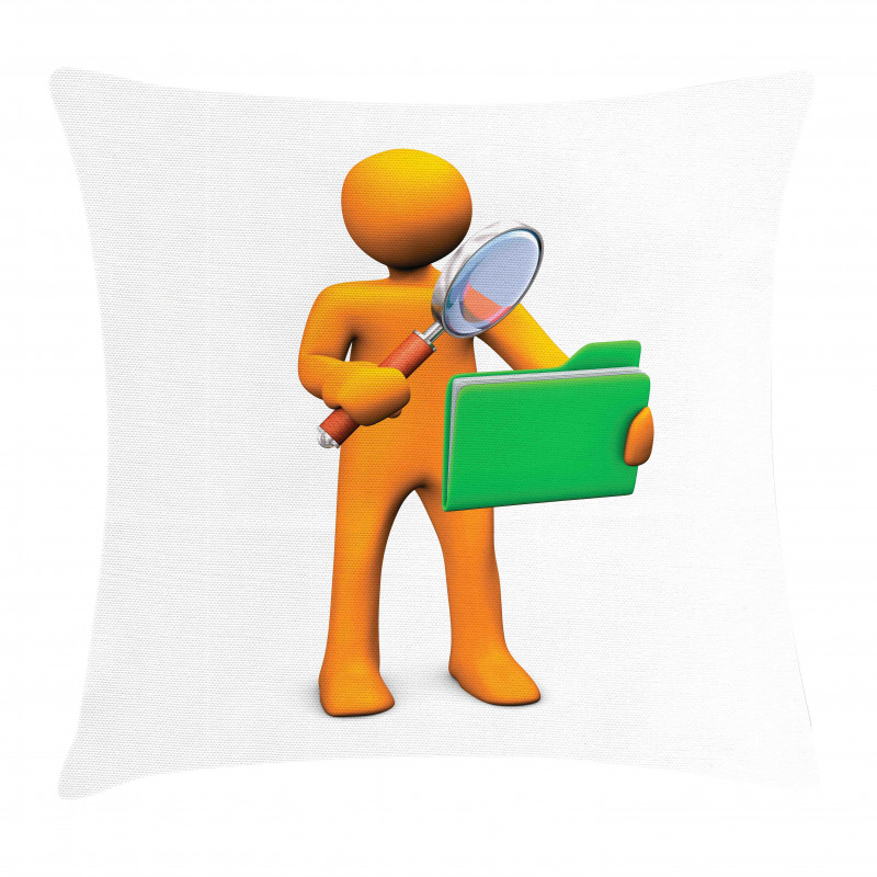 Man and Folder Pillow Cover