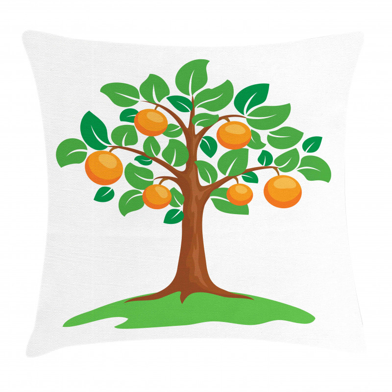 Orange Tree Design Pillow Cover