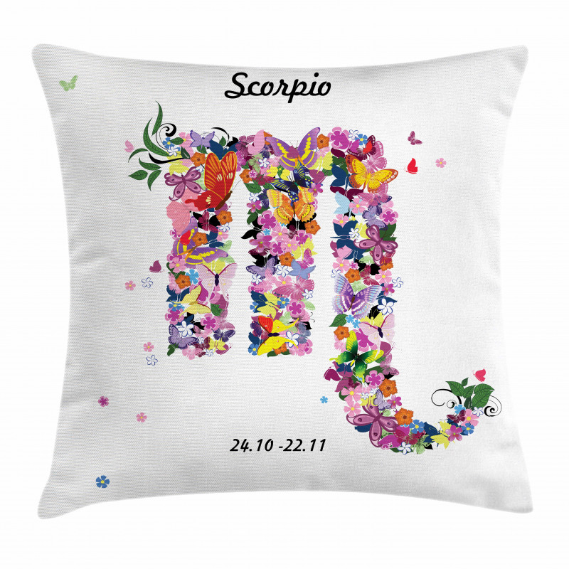 Floral Butterfly Pillow Cover