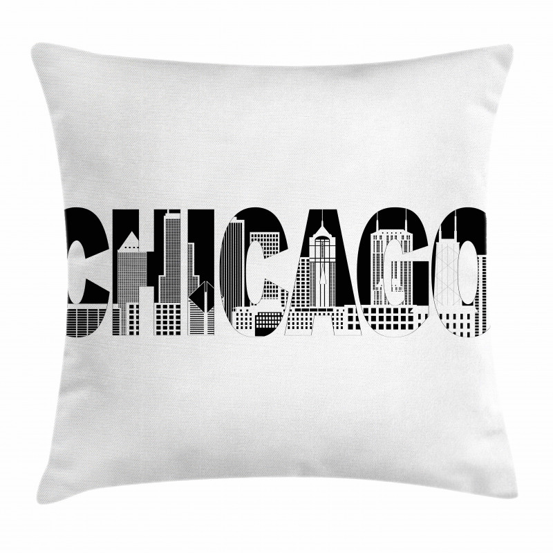 City in Letters Pillow Cover