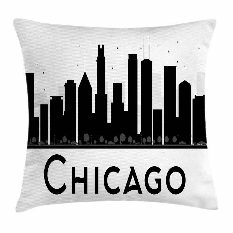 Building Silhouettes Pillow Cover