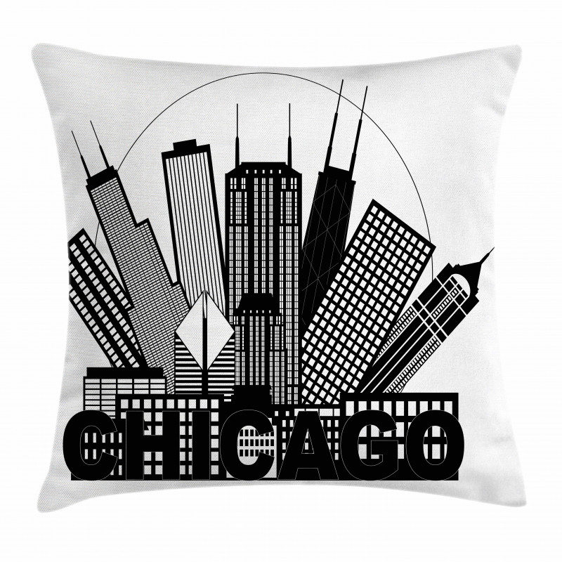City in Circle Pillow Cover