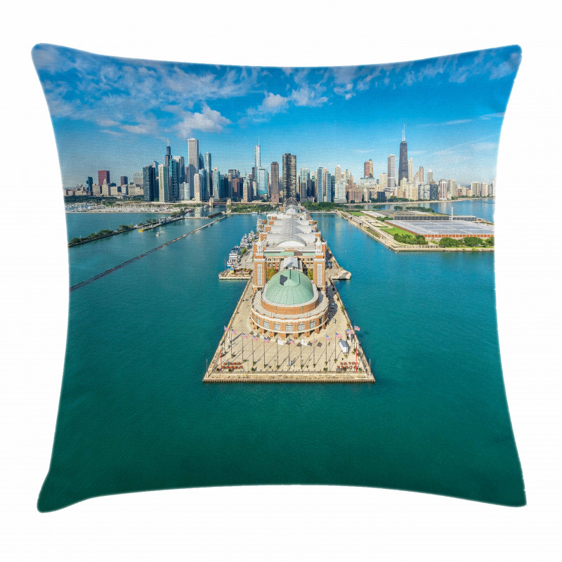 Navy Pier City Pillow Cover