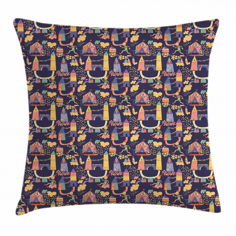 Circus Style Doodles Pillow Cover