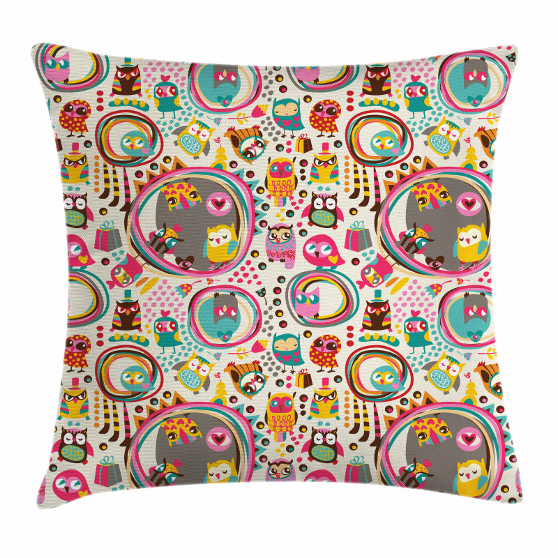 Cartoon Flying Animals Pillow Cover