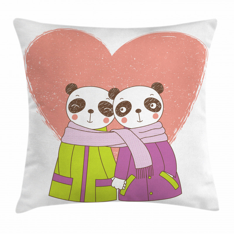 Lovers Holding Hands Pillow Cover
