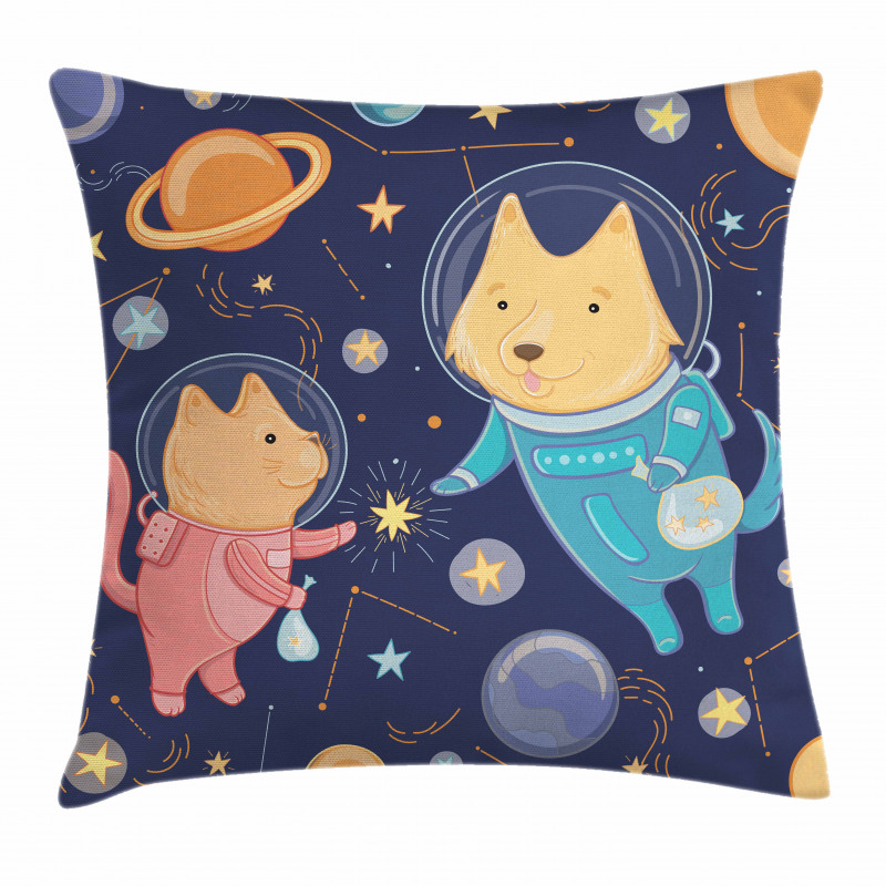 Cartoon Dog Astronaut Pillow Cover