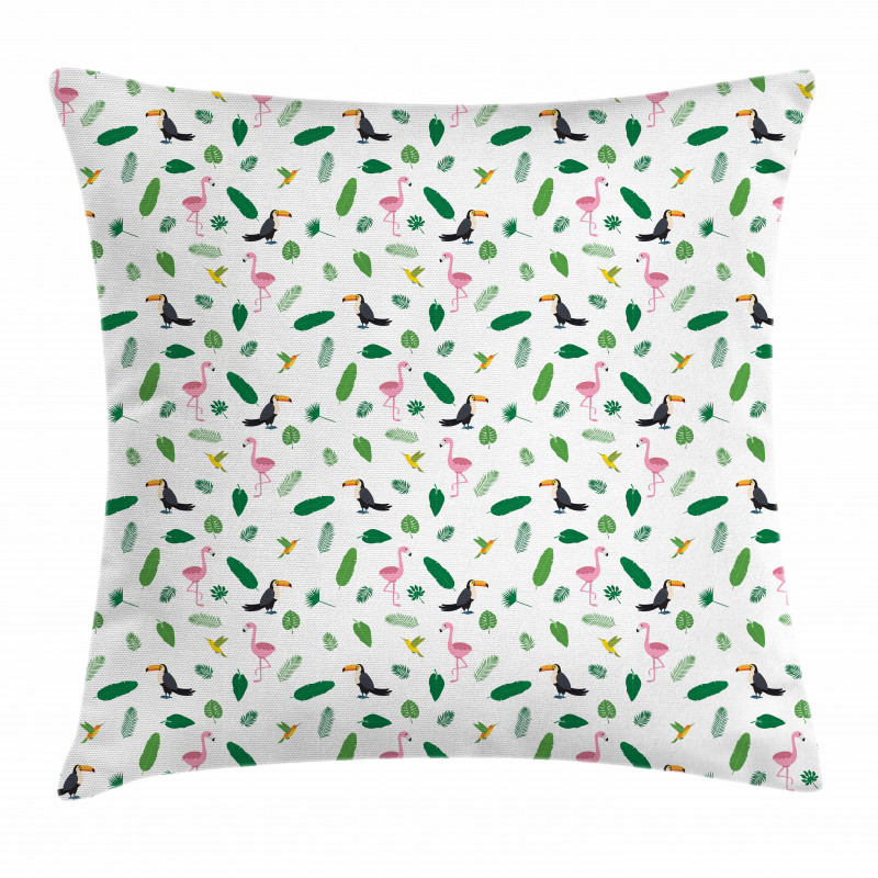 Flamingos Toucans Birds Pillow Cover