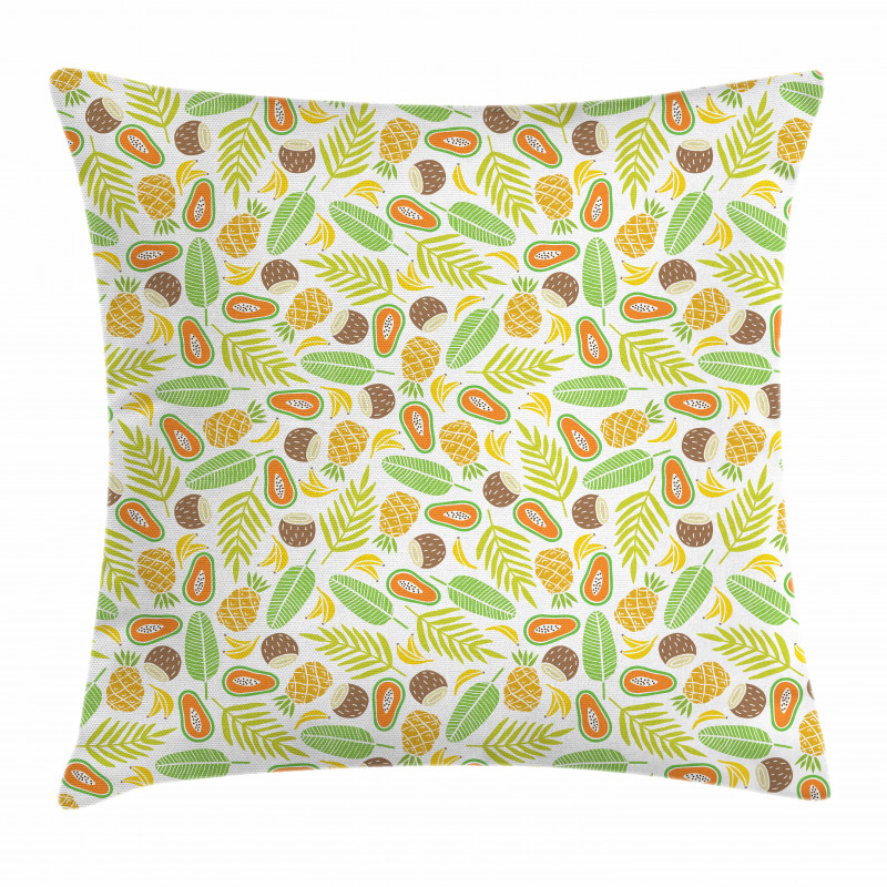 Pineapple Papaya Coconut Pillow Cover