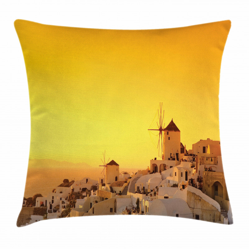Sunset Santorini Vacation Pillow Cover