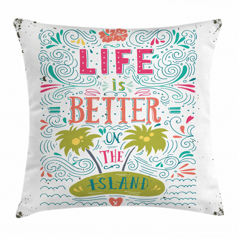 Doodle Floral Island Pillow Cover