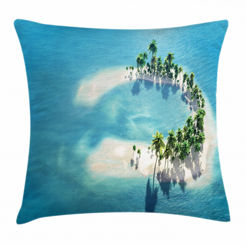 Atoll Palm Trees Ocean Pillow Cover