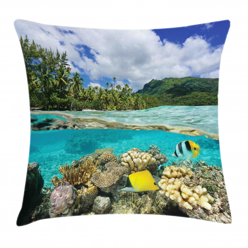 French Polynesia Lagoon Pillow Cover