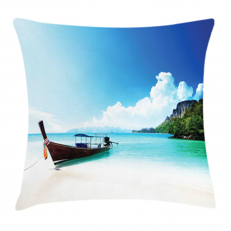 Boat Poda Island Thai Pillow Cover