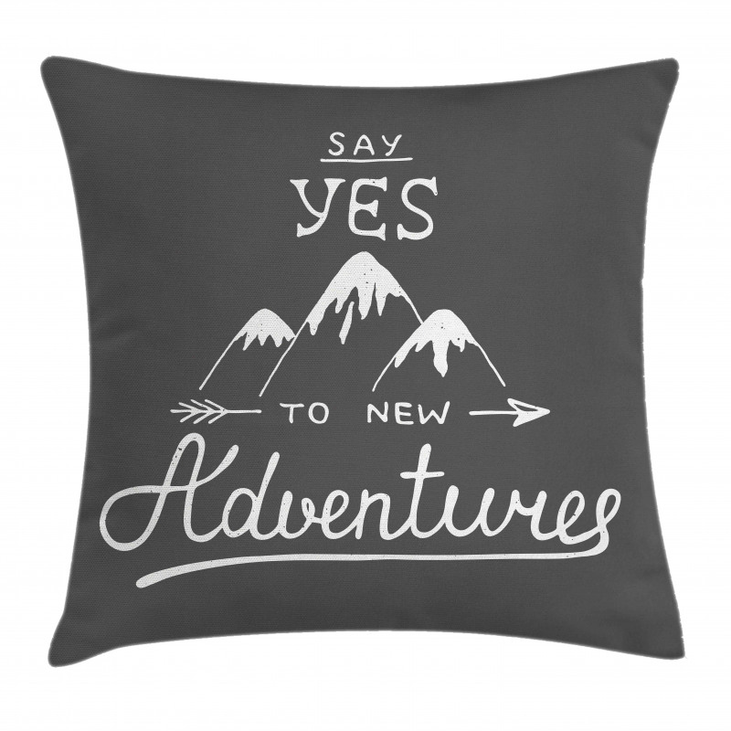 Words and Mountains Pillow Cover