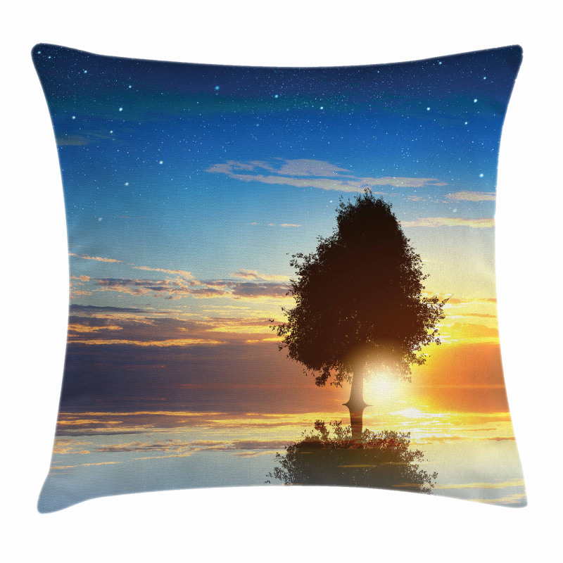 Tree Silhouette Farm Pillow Cover