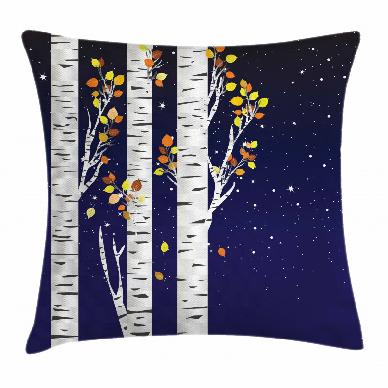 Birch Trees with Foliage Pillow Cover