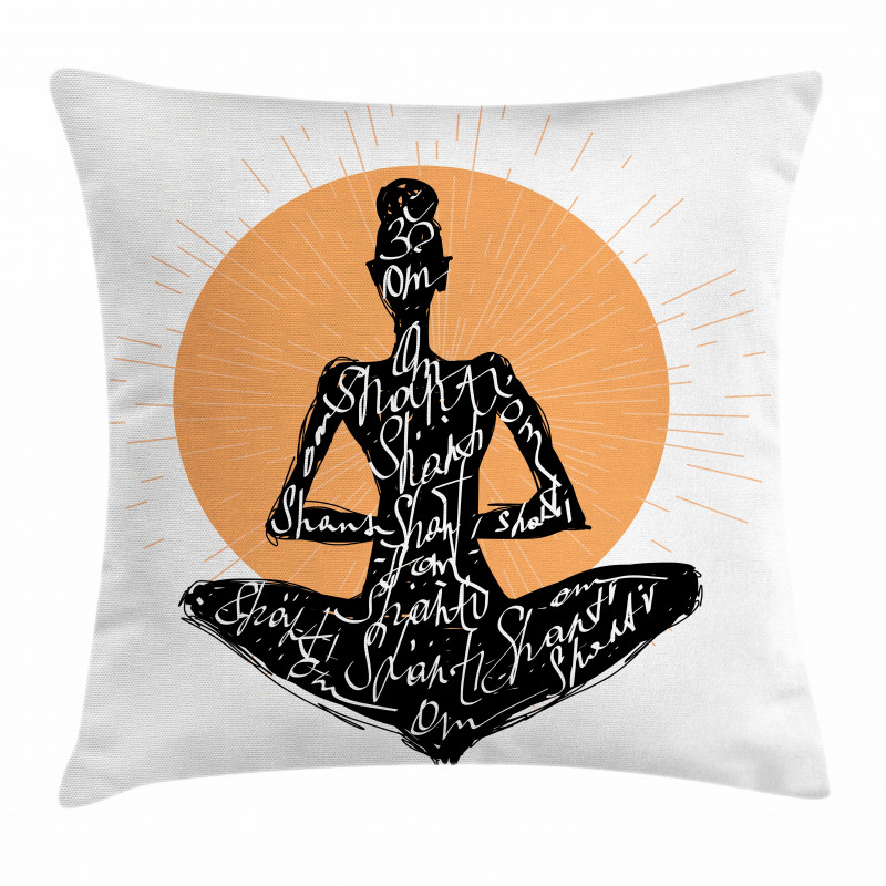 Meditating Lady Lotus Pillow Cover