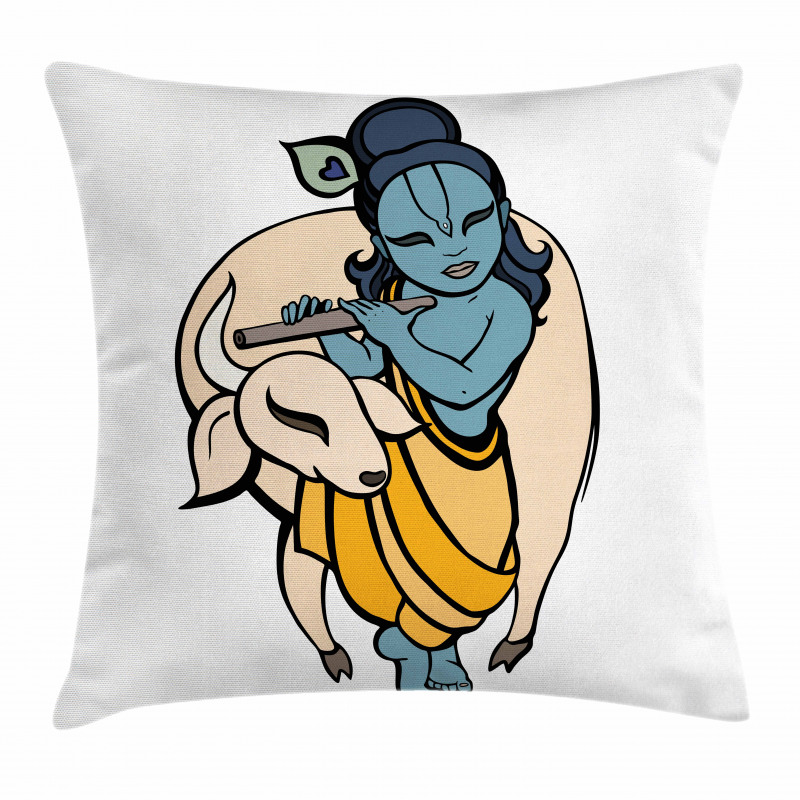 Ancient Character Playing Pillow Cover