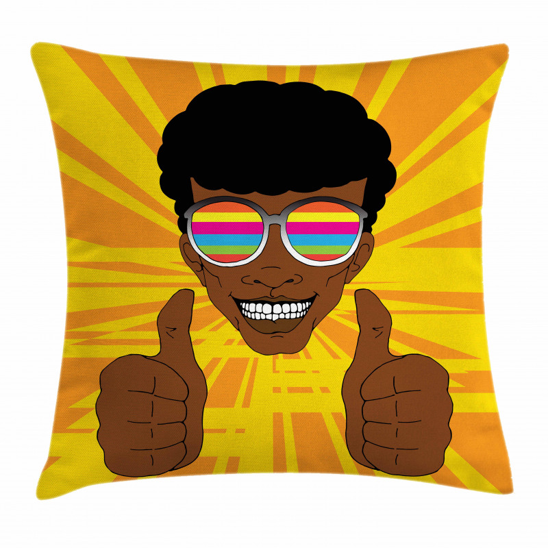 Hippie Man Positive Vibes Pillow Cover