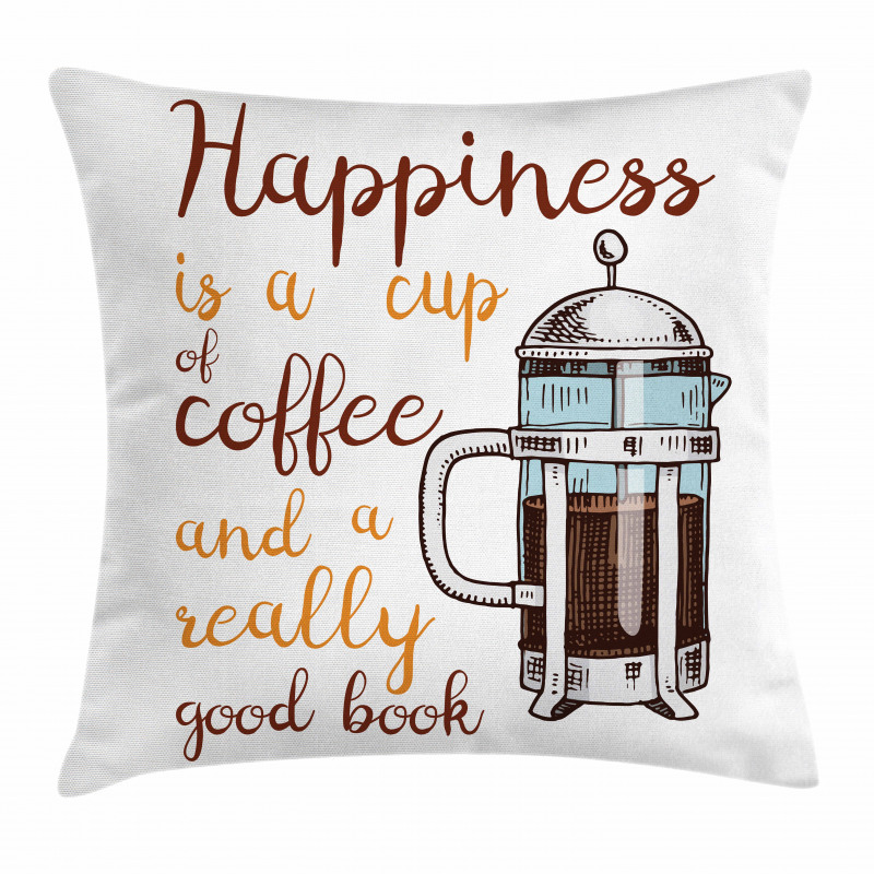 French Press and Words Pillow Cover