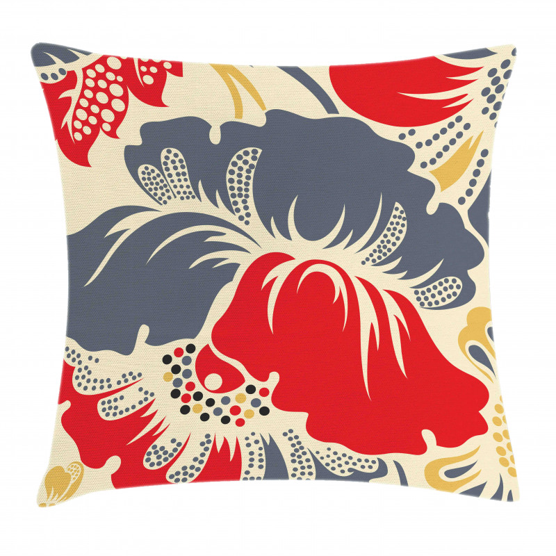 Abstract Chinese Floral Pillow Cover