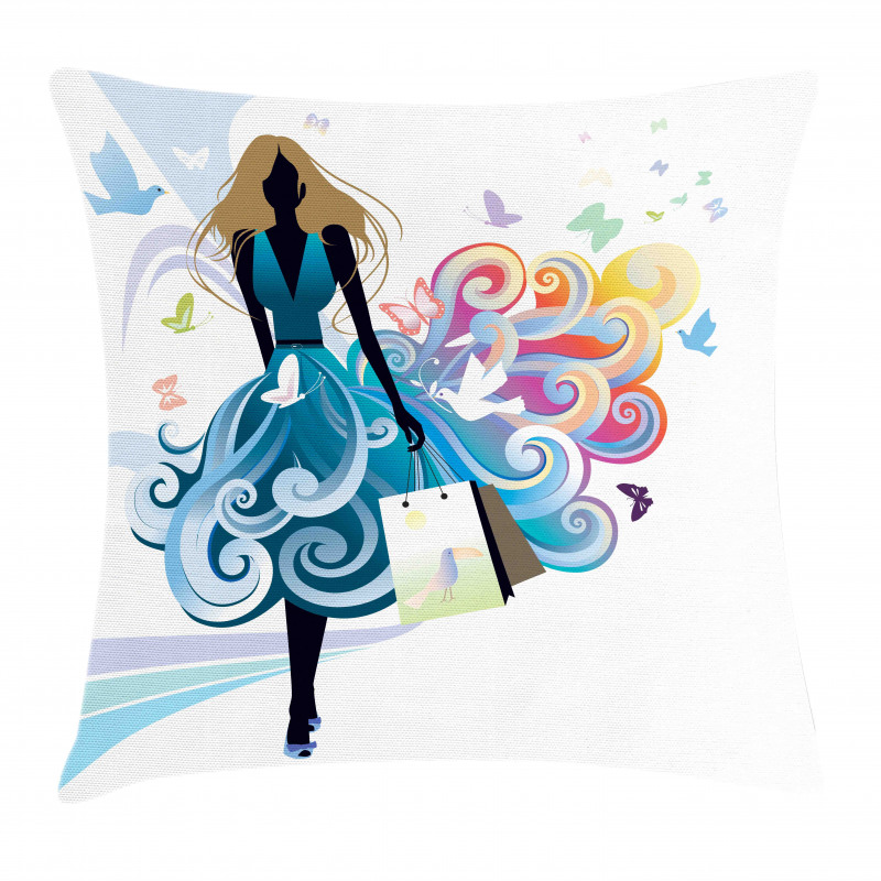 Shopping Woman Art Pillow Cover