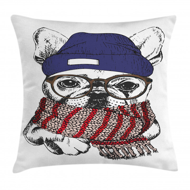 Cozy Hipster Winter Dog Pillow Cover