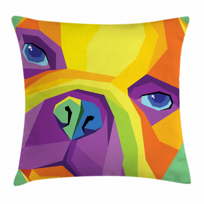 Abstract Vibrant Face Pillow Cover