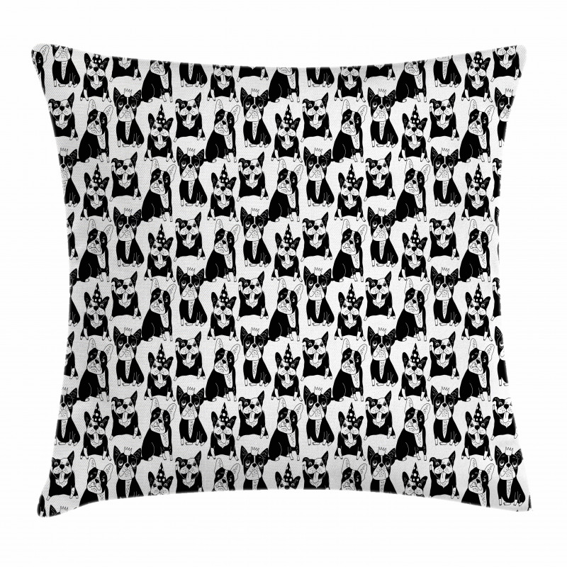 Doodle Funny Puppies Pillow Cover