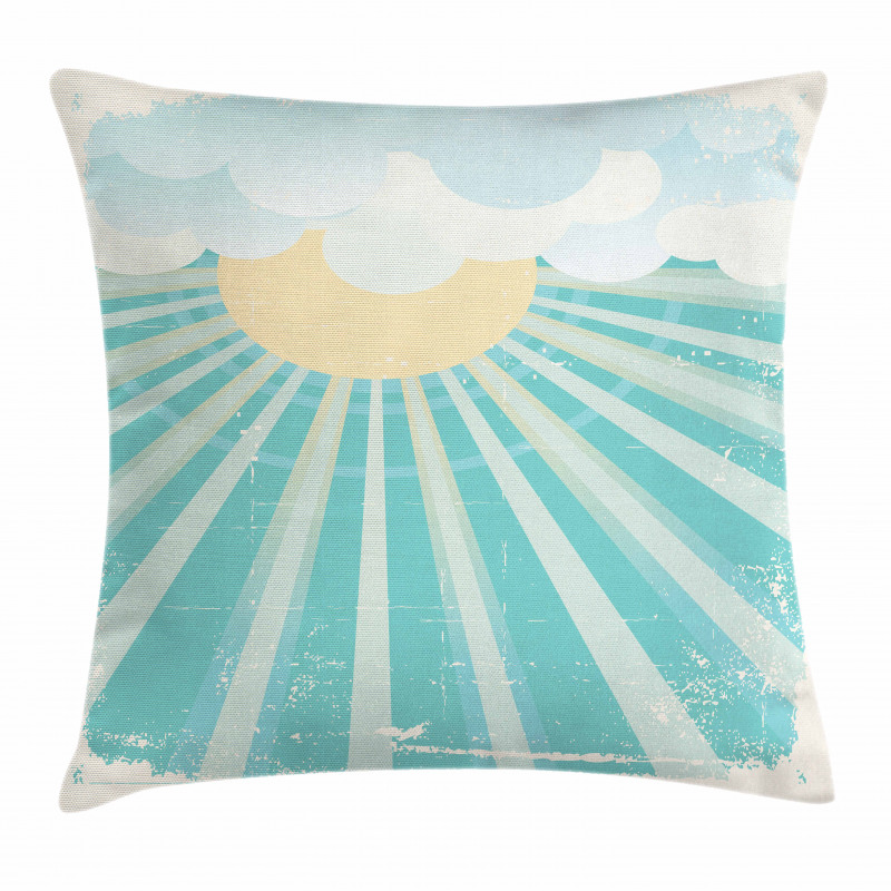 Sun Rays Clouds Pillow Cover