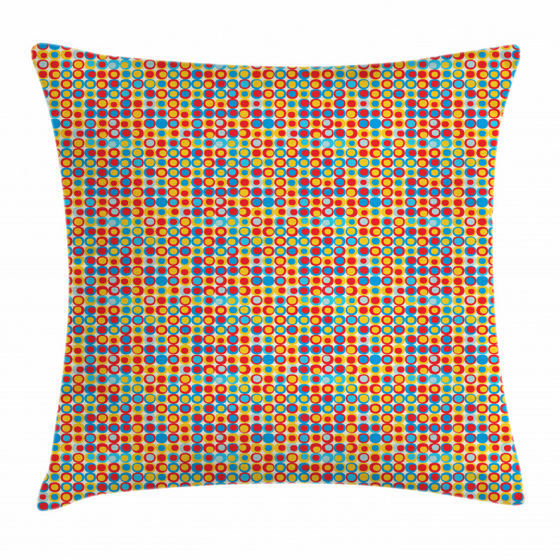 Retro Pop Art Circles Pillow Cover