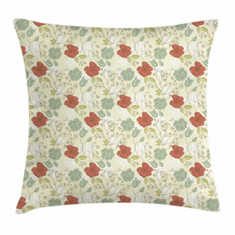Peonies and Bluebells Pillow Cover
