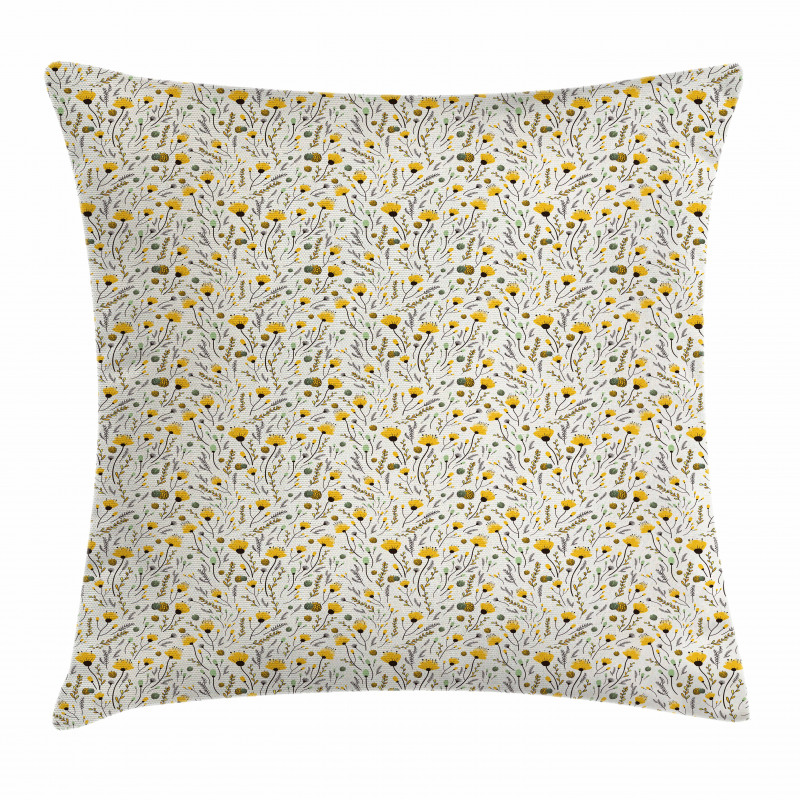 Yellow Spring Flowers Pillow Cover