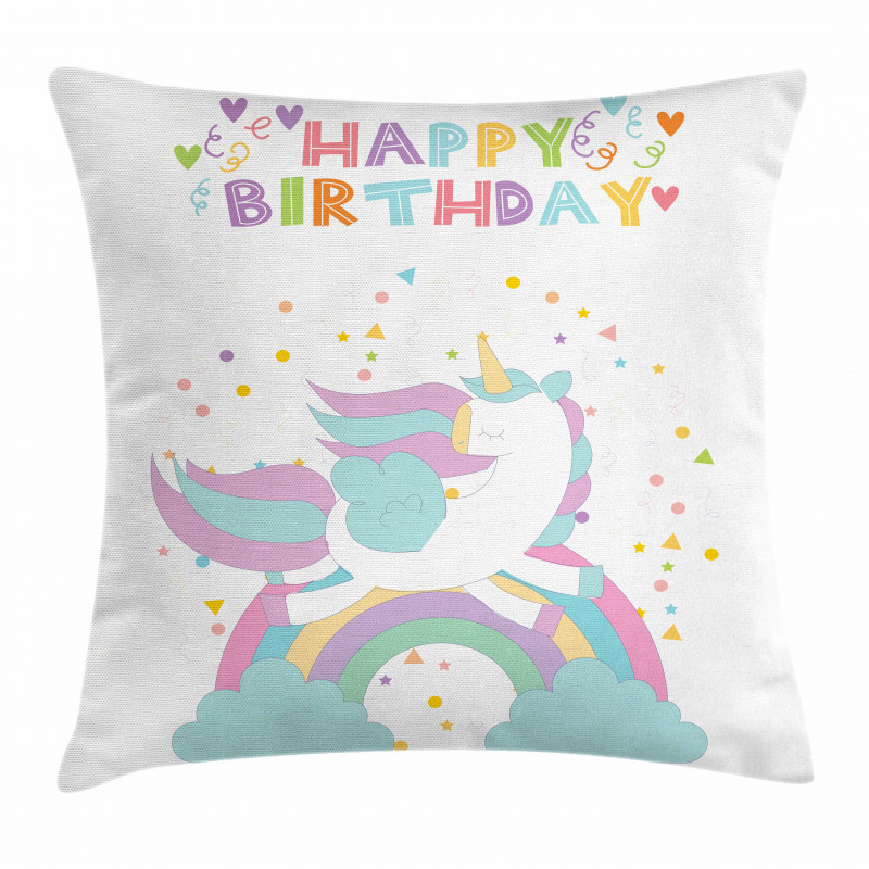 Horse with Rainbow Pillow Cover