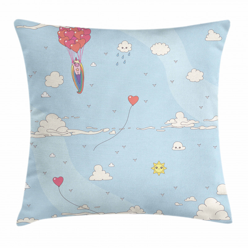 Balloons in Sky Pillow Cover