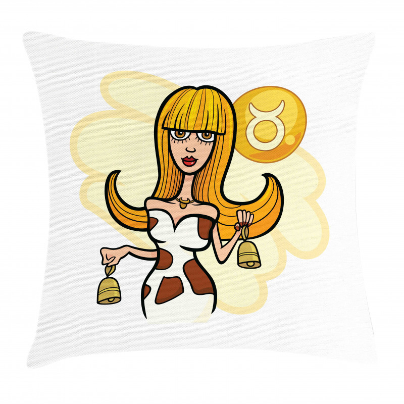 Cartoon Woman Pillow Cover