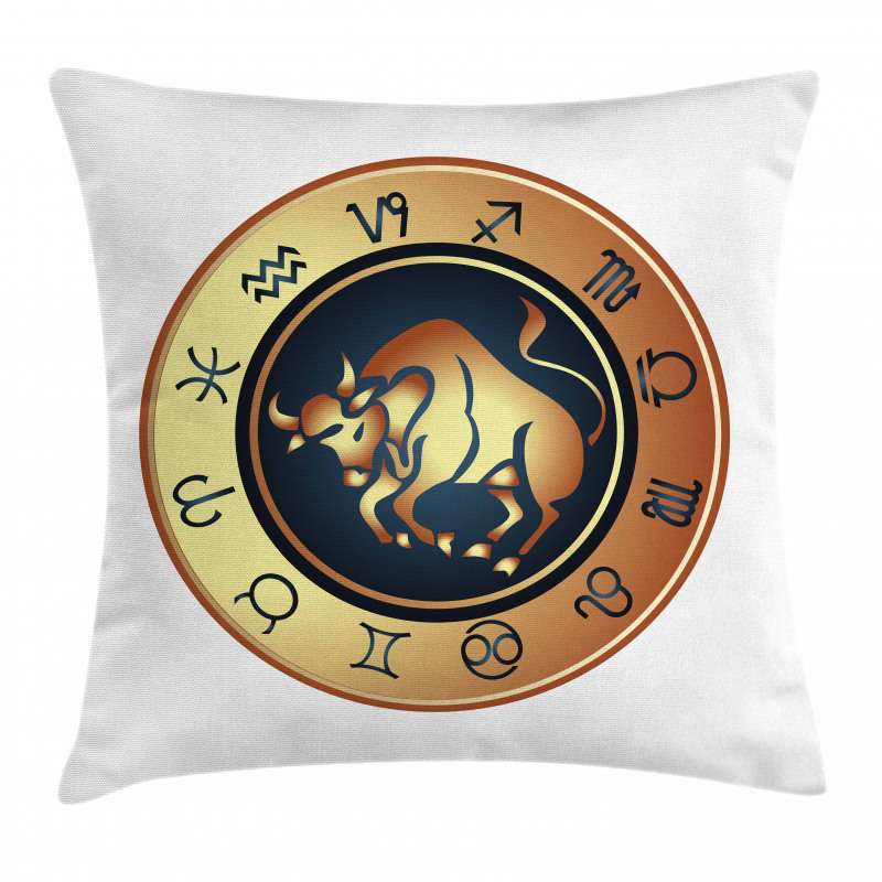 Circle Bull Pillow Cover