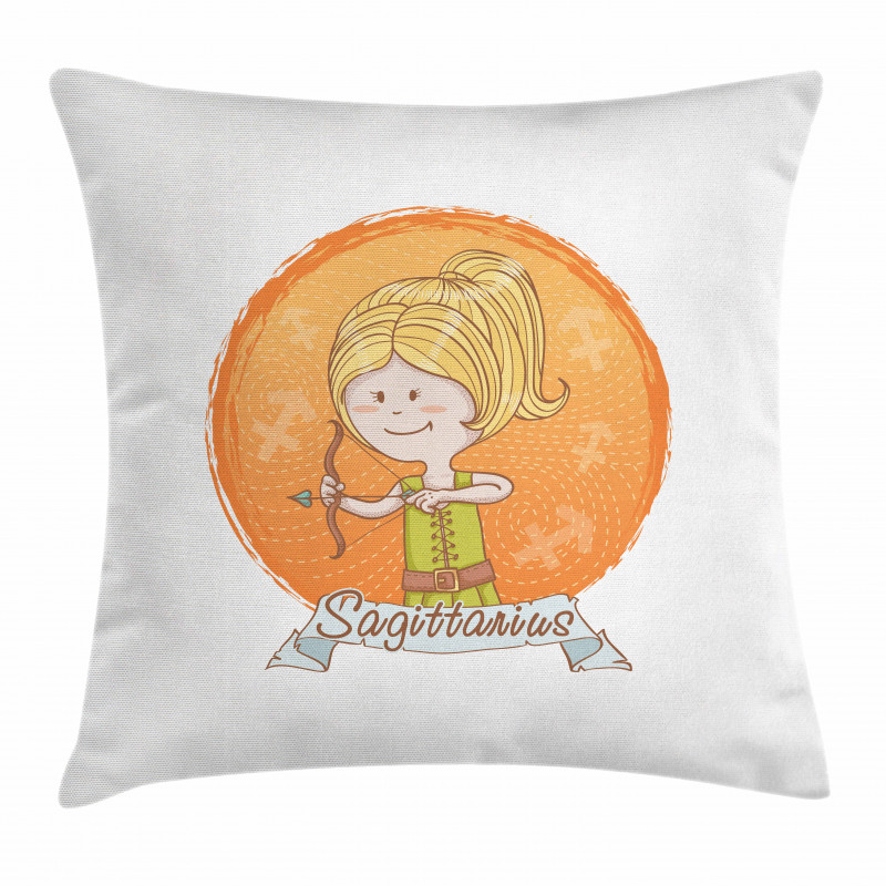 Cartoon Girl Bow Pillow Cover