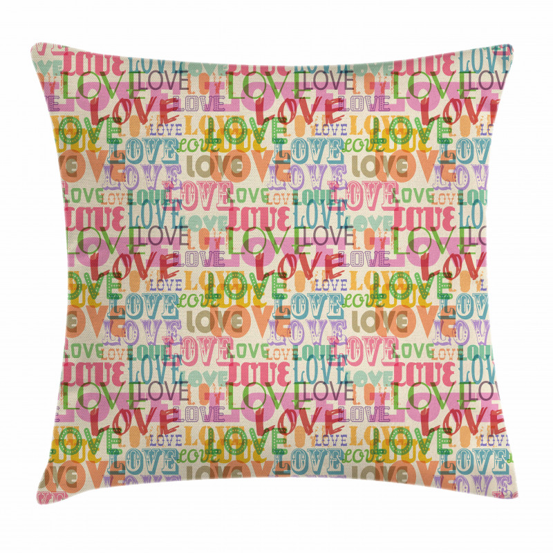 Colorful Romantic Engagement Pillow Cover
