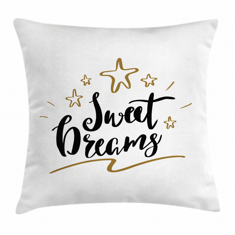 Doodle Stars Text Pillow Cover