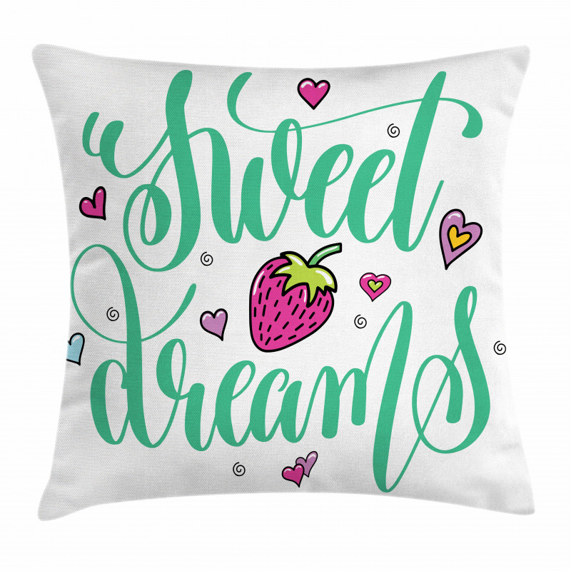 Hearts Strawberry Pillow Cover