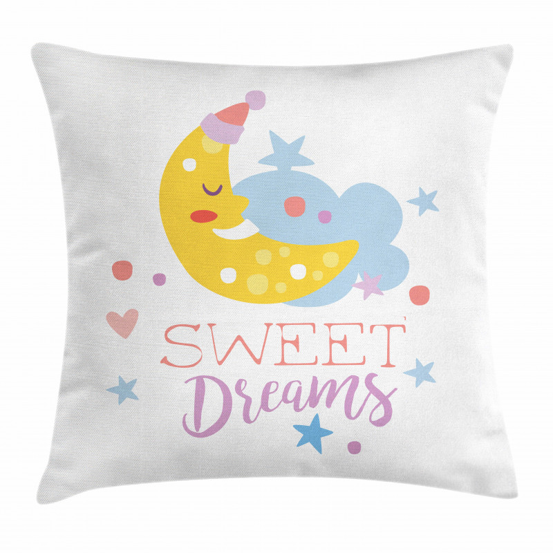 Stars and Moon Pillow Cover
