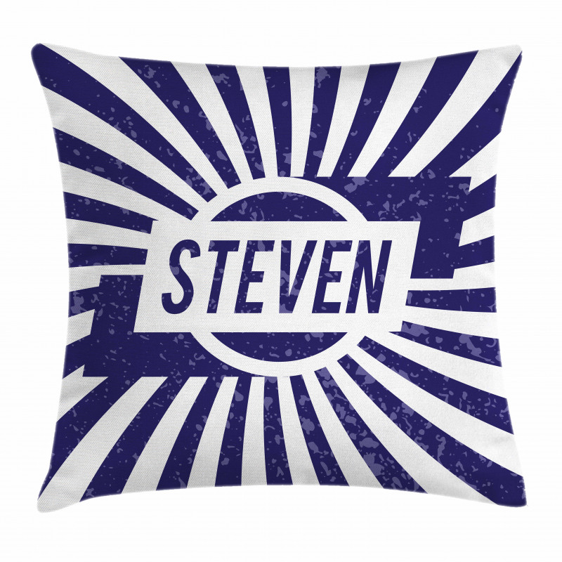 Name in Blue and White Pillow Cover